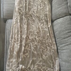 Elegant Embroidered Tan Scarf